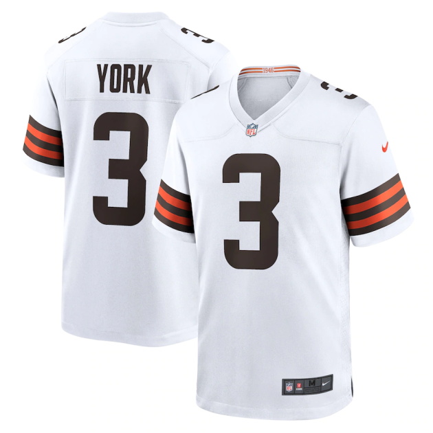 mens nike cade york white cleveland browns game player jersey